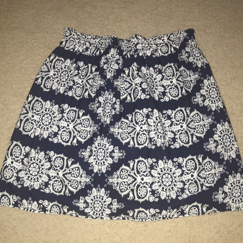 Blue & white cinched skirt from Francesca’s